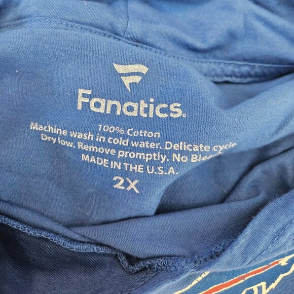 BUFFALO BILLS BLUE FANATICS TSHIRT HOODIE SIZE 2XL - Picture 3 of 3